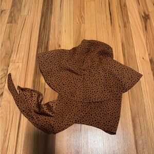 Brown Polka Dot Women's Top